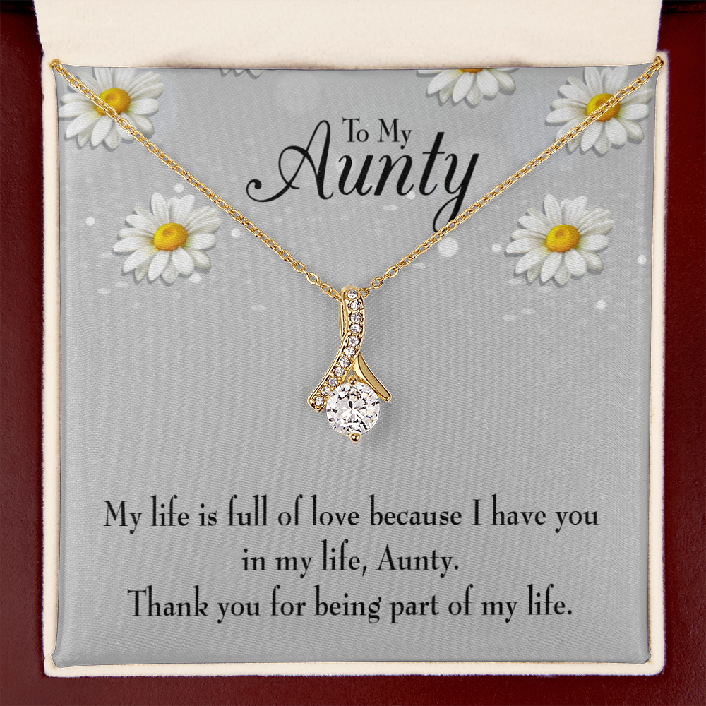 To My Granddaughter To My Aunt Thank You Auntie Alluring Ribbon Necklace Message Card-Express Your Love Gifts