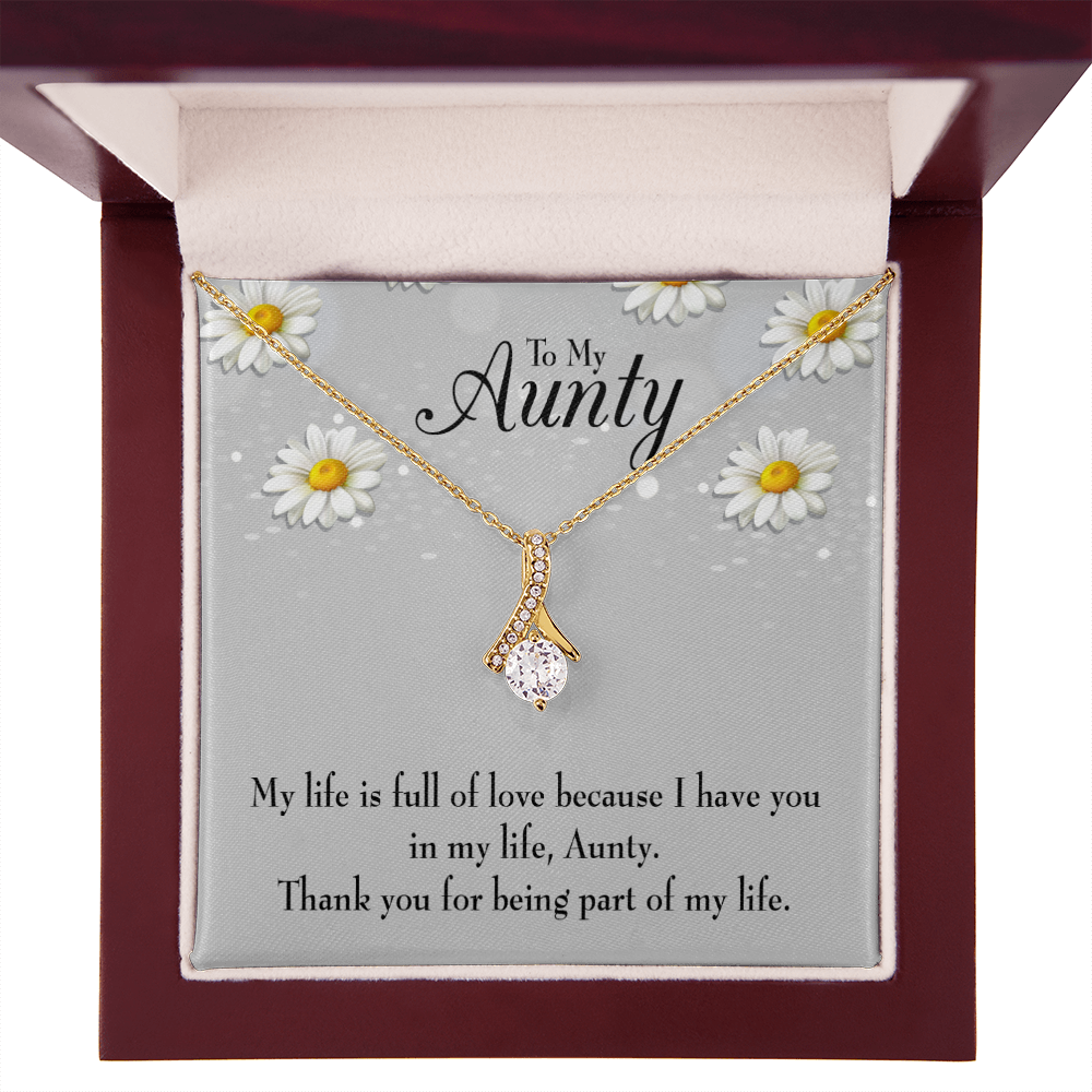 To My Granddaughter To My Aunt Thank You Auntie Alluring Ribbon Necklace Message Card-Express Your Love Gifts