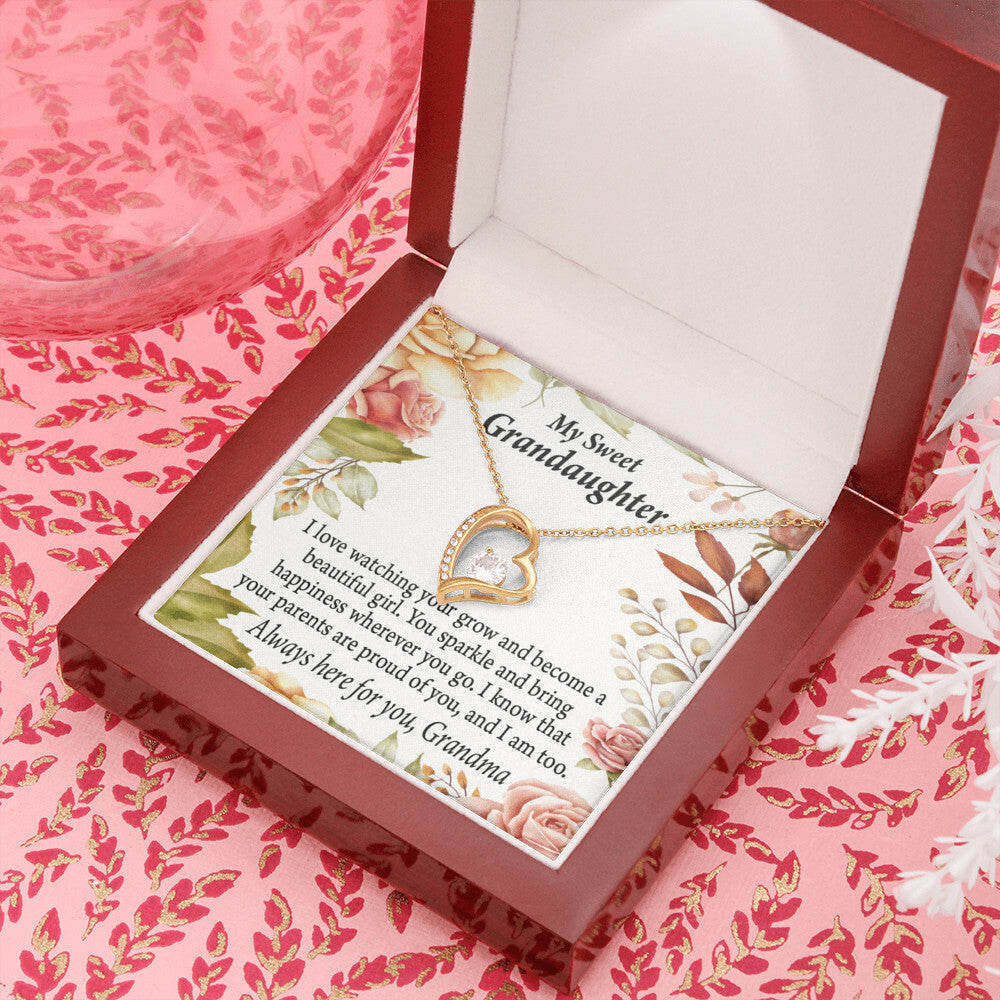 To My Granddaughter We're Proud of You From Grandma Necklace Forever Necklace w Message Card-Express Your Love Gifts
