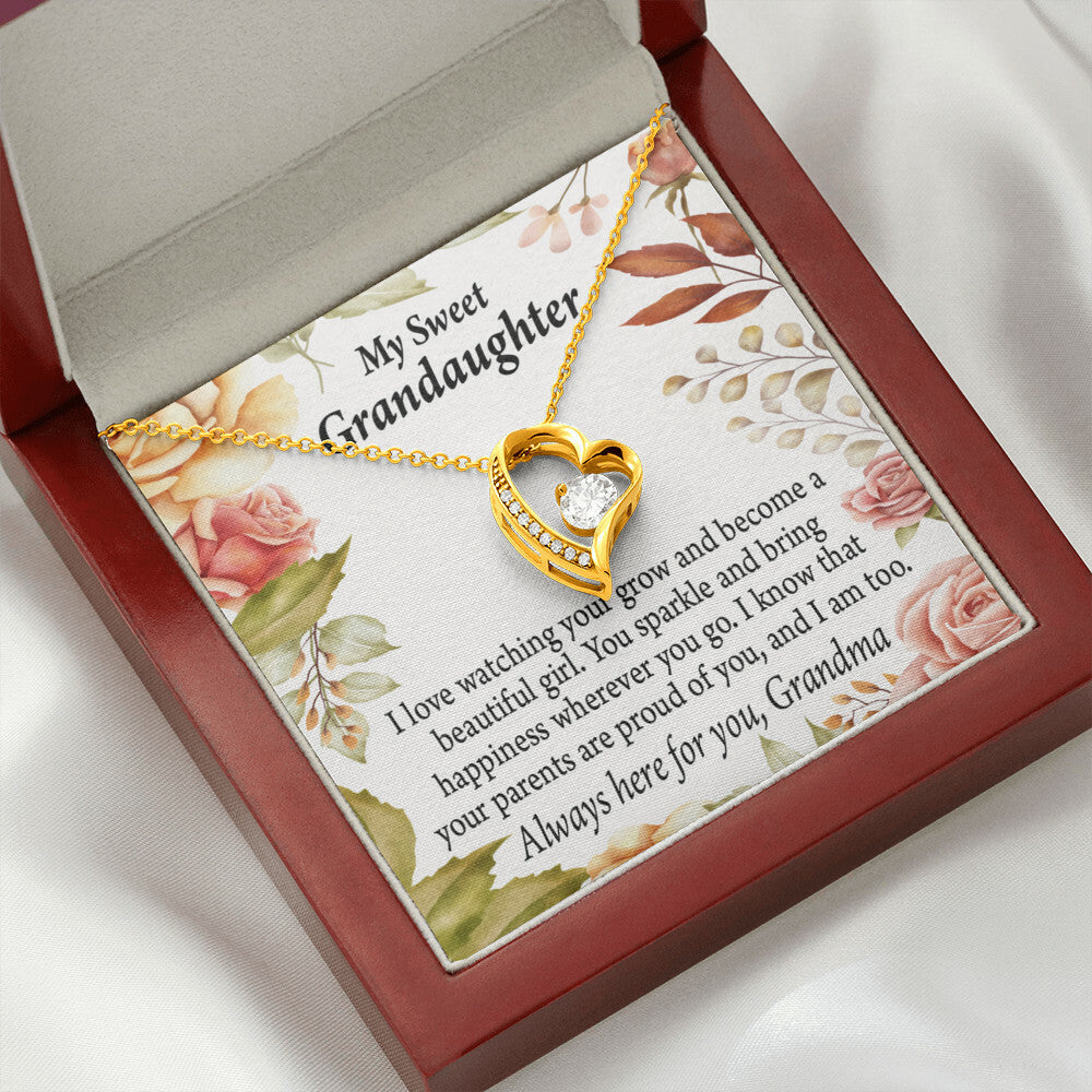 To My Granddaughter We're Proud of You From Grandma Necklace Forever Necklace w Message Card-Express Your Love Gifts
