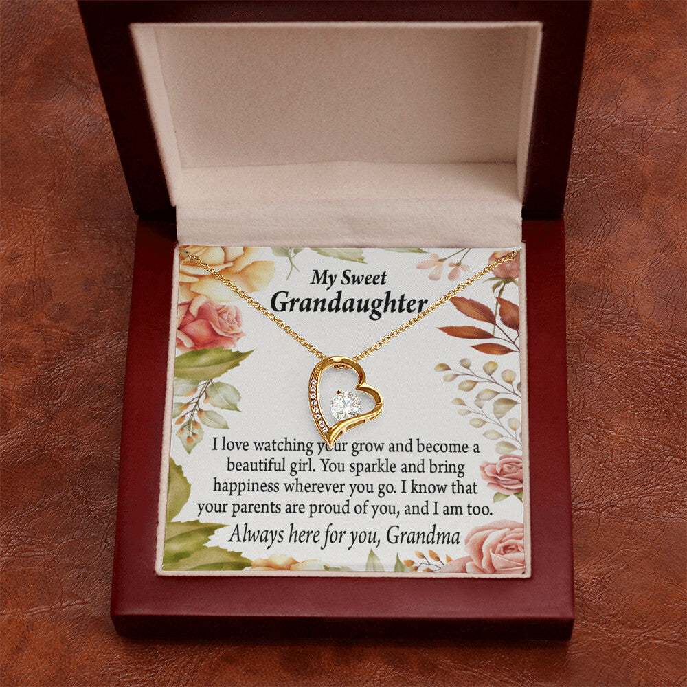 To My Granddaughter We're Proud of You From Grandma Necklace Forever Necklace w Message Card-Express Your Love Gifts