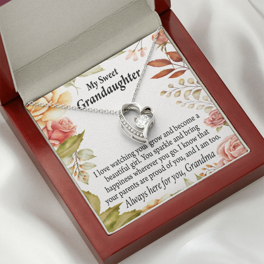 To My Granddaughter We're Proud of You From Grandma Necklace Forever Necklace w Message Card-Express Your Love Gifts