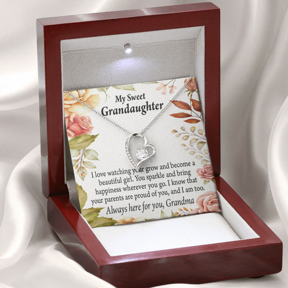 To My Granddaughter We're Proud of You From Grandma Necklace Forever Necklace w Message Card-Express Your Love Gifts