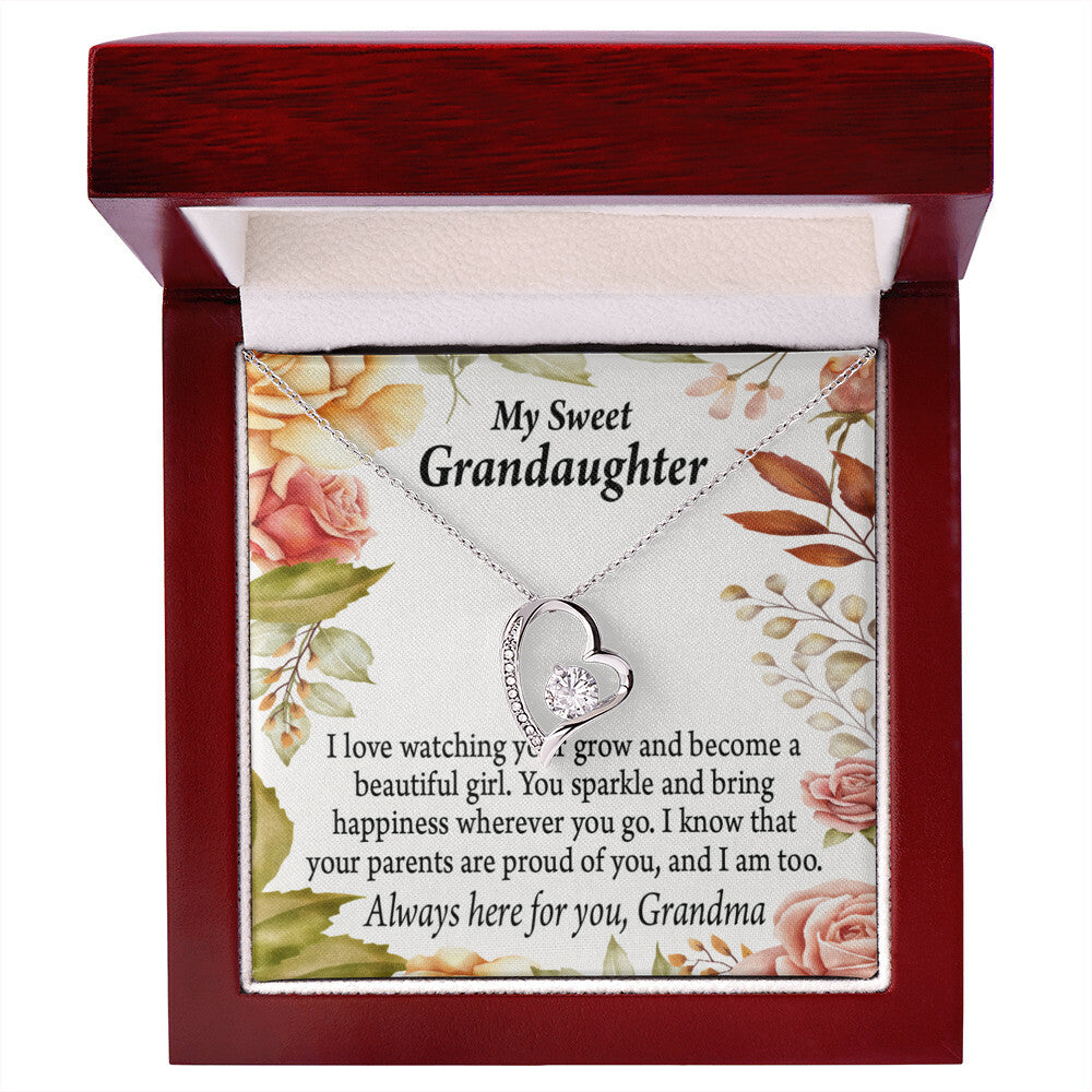 To My Granddaughter We're Proud of You From Grandma Necklace Forever Necklace w Message Card-Express Your Love Gifts