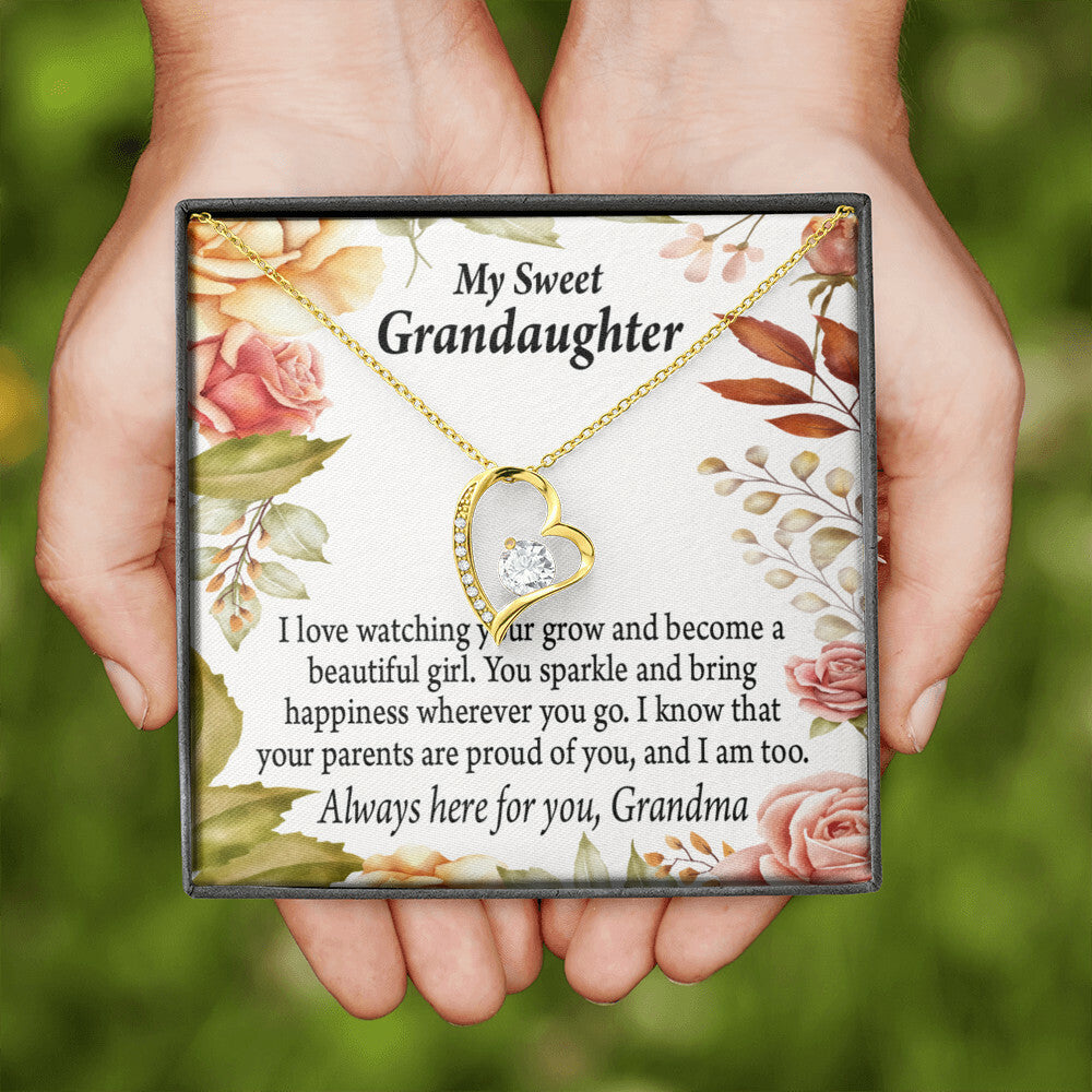 To My Granddaughter We're Proud of You From Grandma Necklace Forever Necklace w Message Card-Express Your Love Gifts