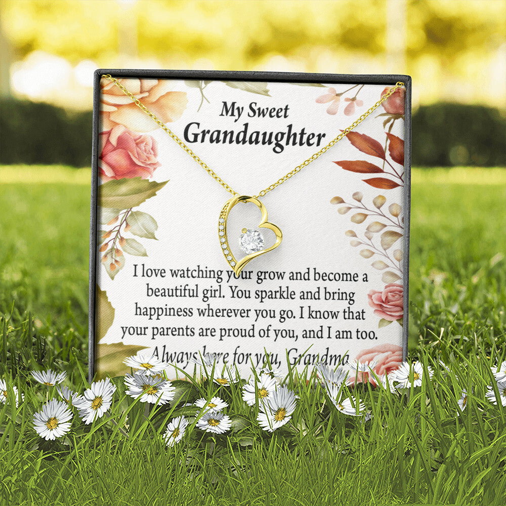 To My Granddaughter We're Proud of You From Grandma Necklace Forever Necklace w Message Card-Express Your Love Gifts