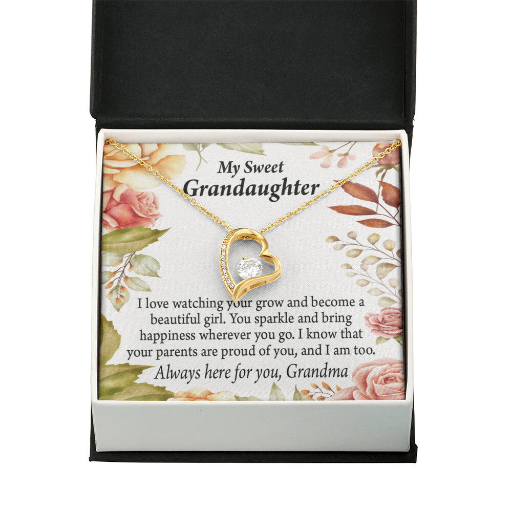 To My Granddaughter We're Proud of You From Grandma Necklace Forever Necklace w Message Card-Express Your Love Gifts