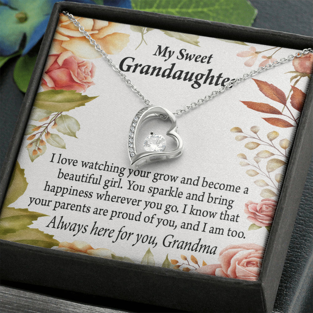 To My Granddaughter We're Proud of You From Grandma Necklace Forever Necklace w Message Card-Express Your Love Gifts