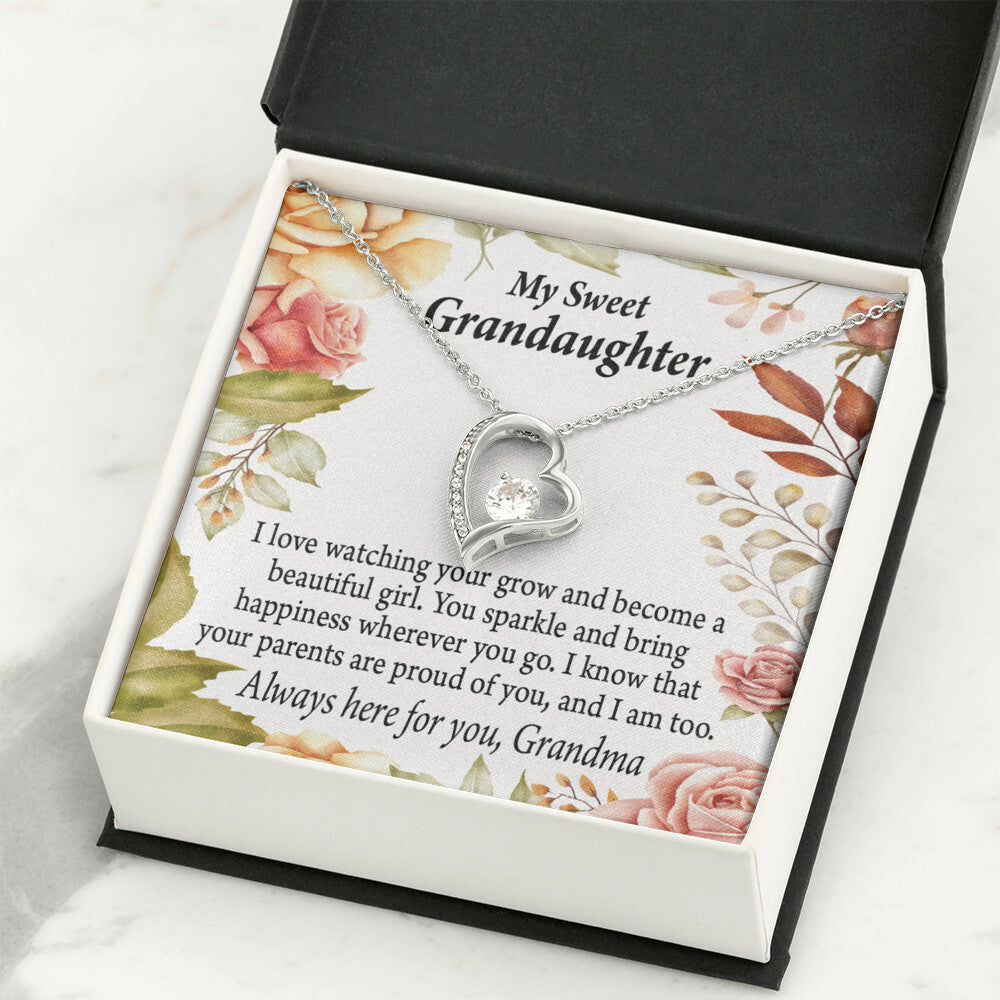 To My Granddaughter We're Proud of You From Grandma Necklace Forever Necklace w Message Card-Express Your Love Gifts
