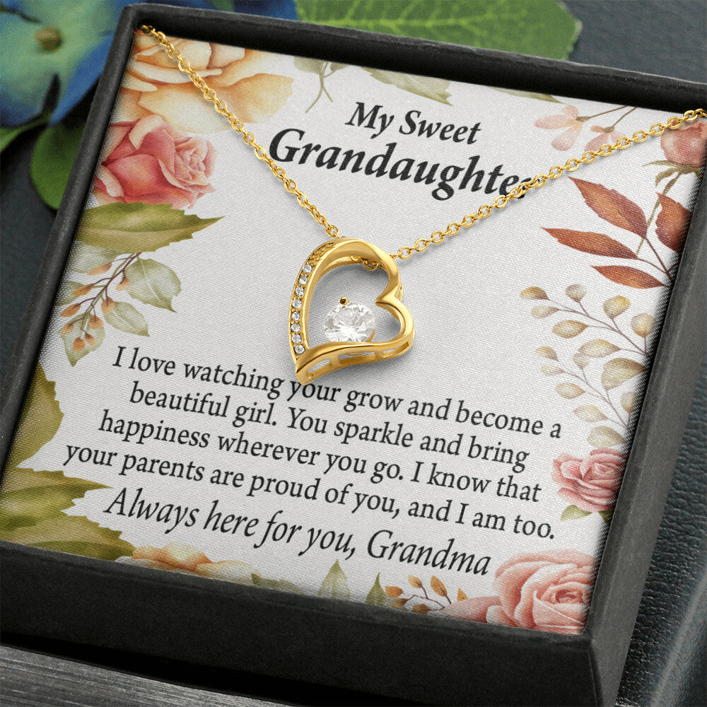 To My Granddaughter We're Proud of You From Grandma Necklace Forever Necklace w Message Card-Express Your Love Gifts