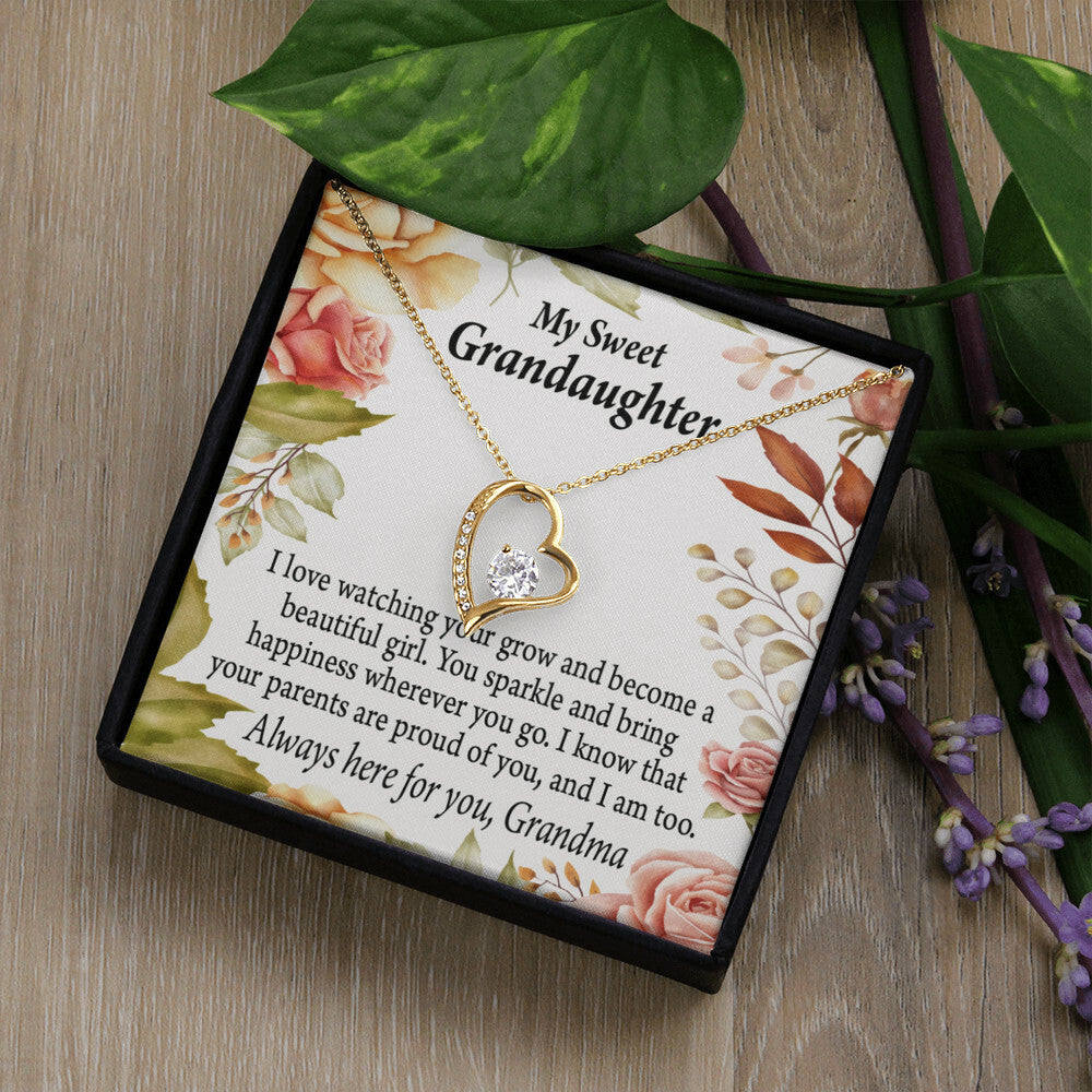 To My Granddaughter We're Proud of You From Grandma Necklace Forever Necklace w Message Card-Express Your Love Gifts
