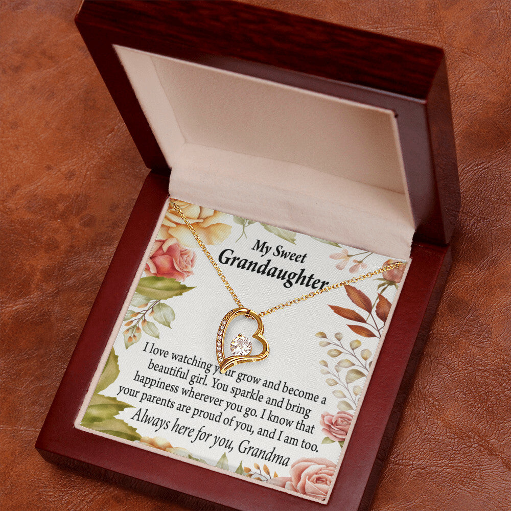 To My Granddaughter We're Proud of You From Grandma Necklace Forever Necklace w Message Card-Express Your Love Gifts