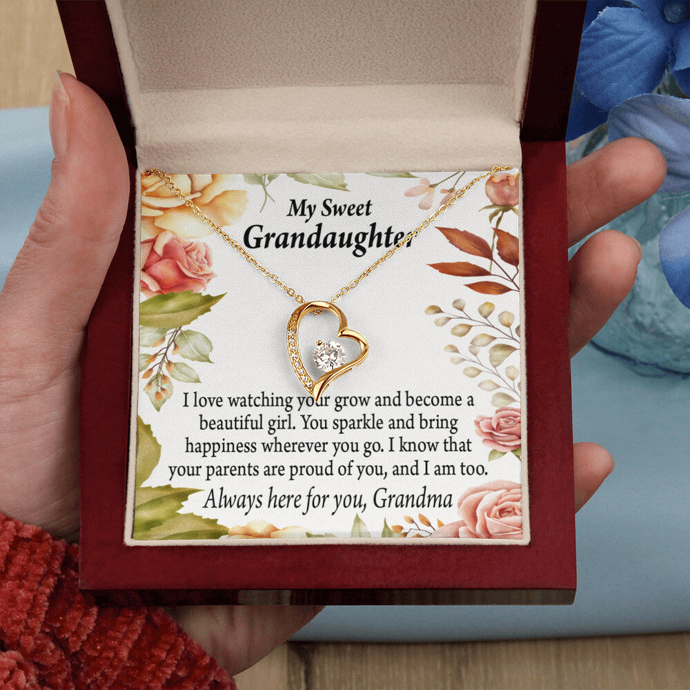 To My Granddaughter We're Proud of You From Grandma Necklace Forever Necklace w Message Card-Express Your Love Gifts