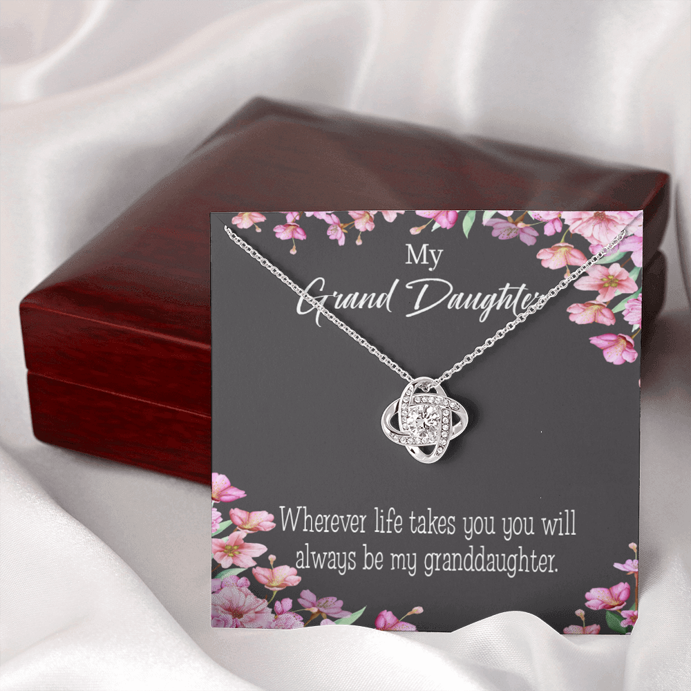To My Granddaughter Wherever Life Infinity Knot Necklace Message Card-Express Your Love Gifts