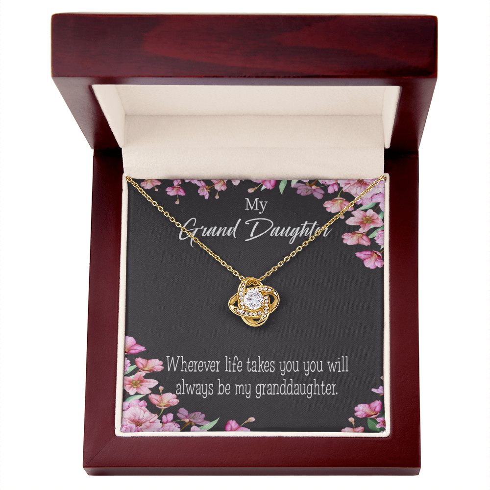 To My Granddaughter Wherever Life Infinity Knot Necklace Message Card-Express Your Love Gifts