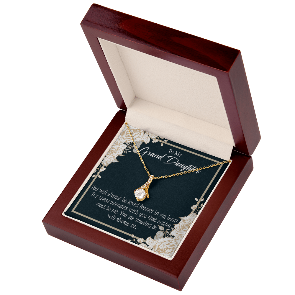 To My Granddaughter You are Amazing Alluring Ribbon Necklace Message Card-Express Your Love Gifts