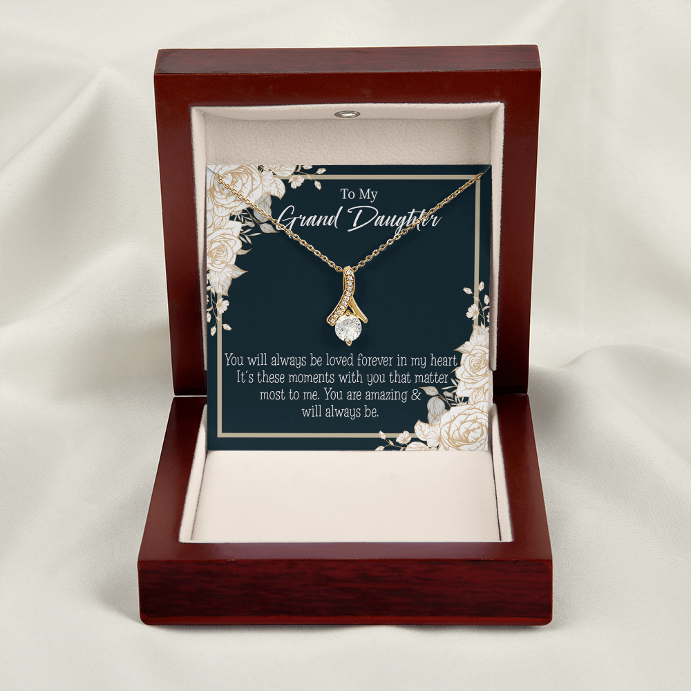 To My Granddaughter You are Amazing Alluring Ribbon Necklace Message Card-Express Your Love Gifts