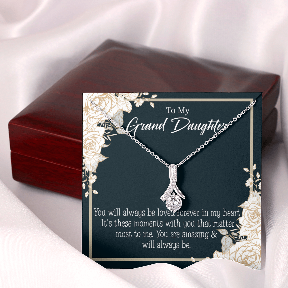 To My Granddaughter You are Amazing Alluring Ribbon Necklace Message Card-Express Your Love Gifts