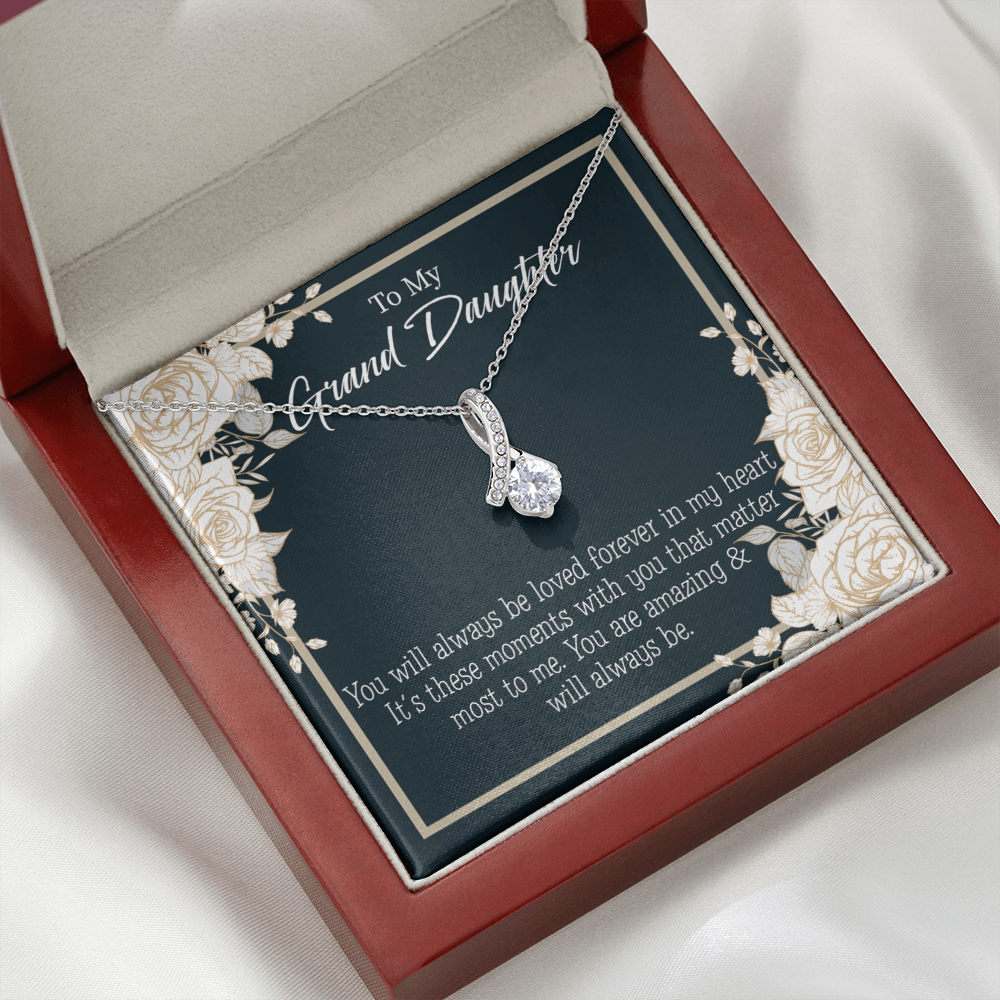 To My Granddaughter You are Amazing Alluring Ribbon Necklace Message Card-Express Your Love Gifts