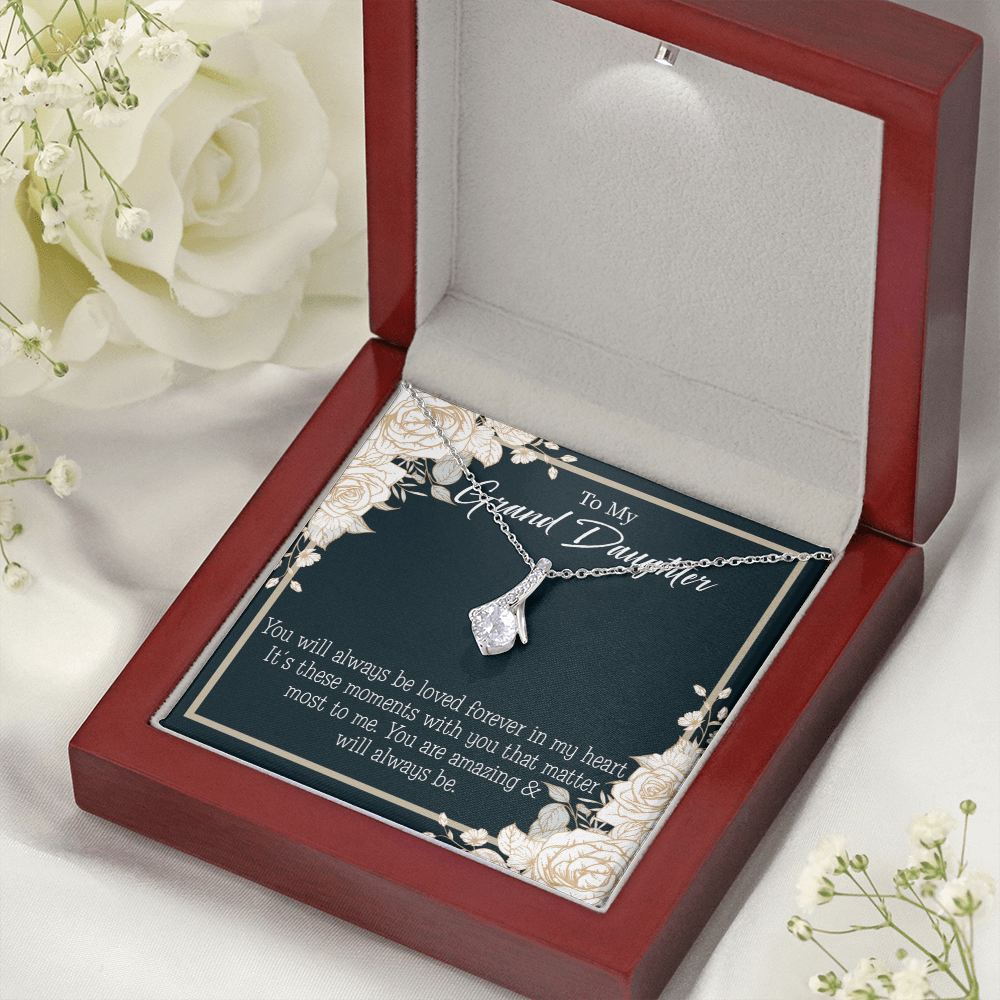 To My Granddaughter You are Amazing Alluring Ribbon Necklace Message Card-Express Your Love Gifts