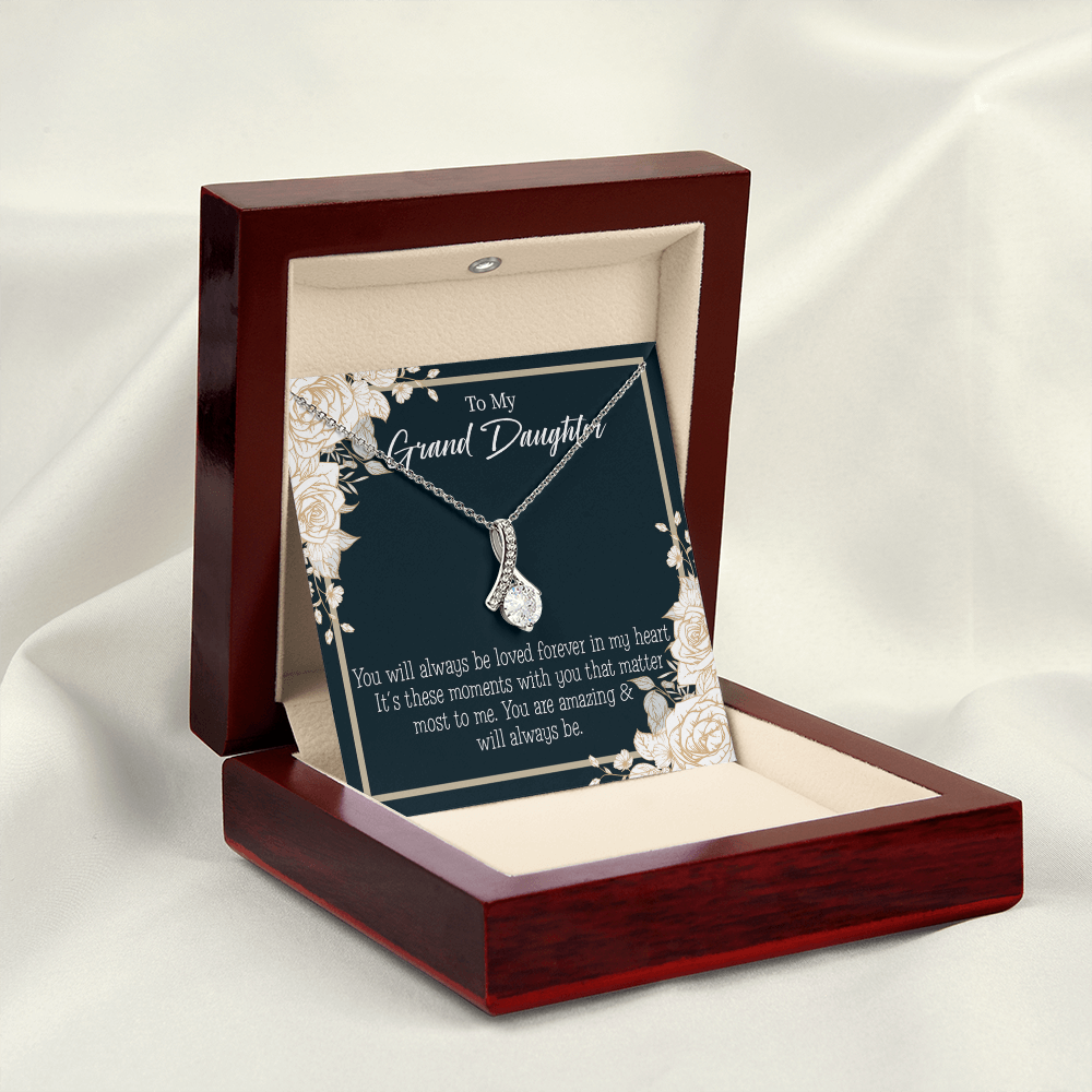 To My Granddaughter You are Amazing Alluring Ribbon Necklace Message Card-Express Your Love Gifts
