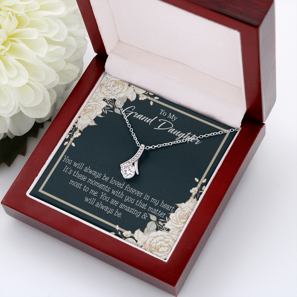 To My Granddaughter You are Amazing Alluring Ribbon Necklace Message Card-Express Your Love Gifts