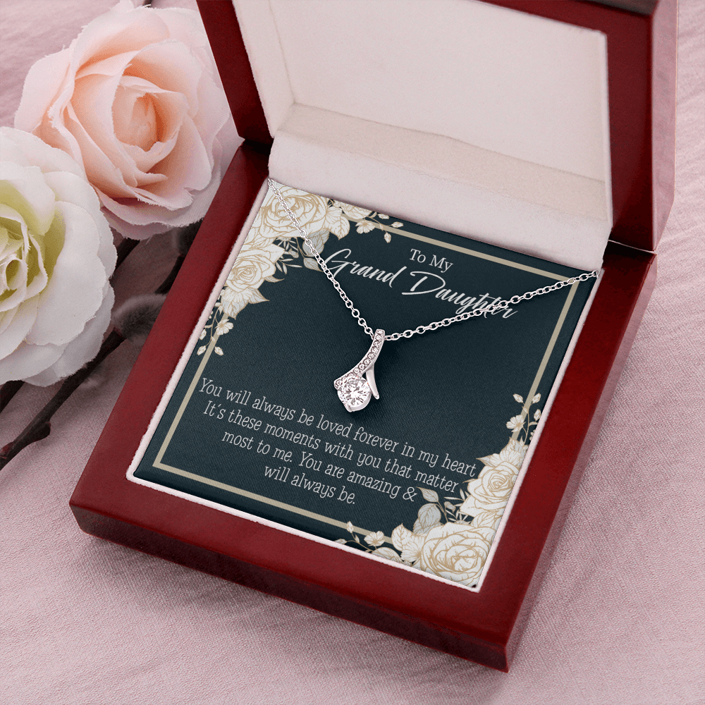To My Granddaughter You are Amazing Alluring Ribbon Necklace Message Card-Express Your Love Gifts
