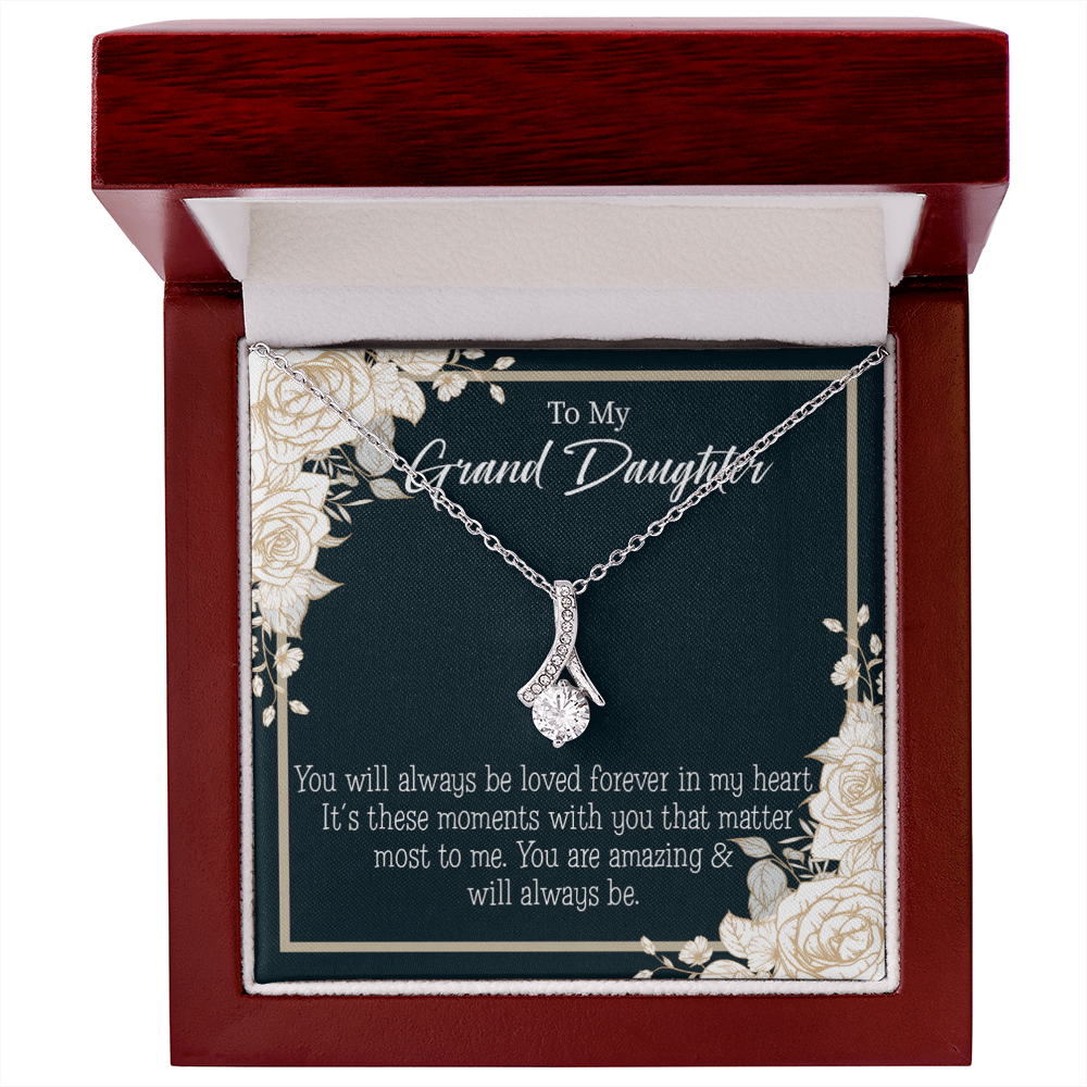 To My Granddaughter You are Amazing Alluring Ribbon Necklace Message Card-Express Your Love Gifts