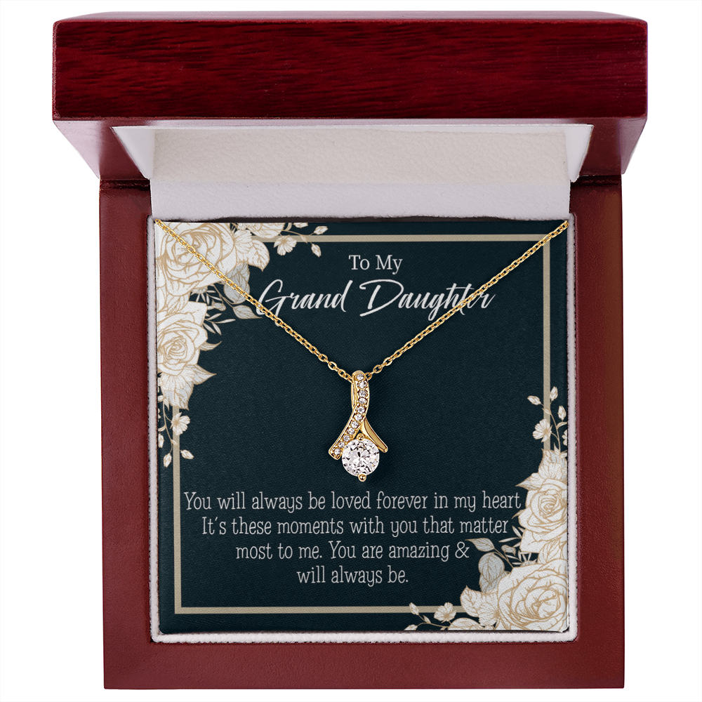 To My Granddaughter You are Amazing Alluring Ribbon Necklace Message Card-Express Your Love Gifts