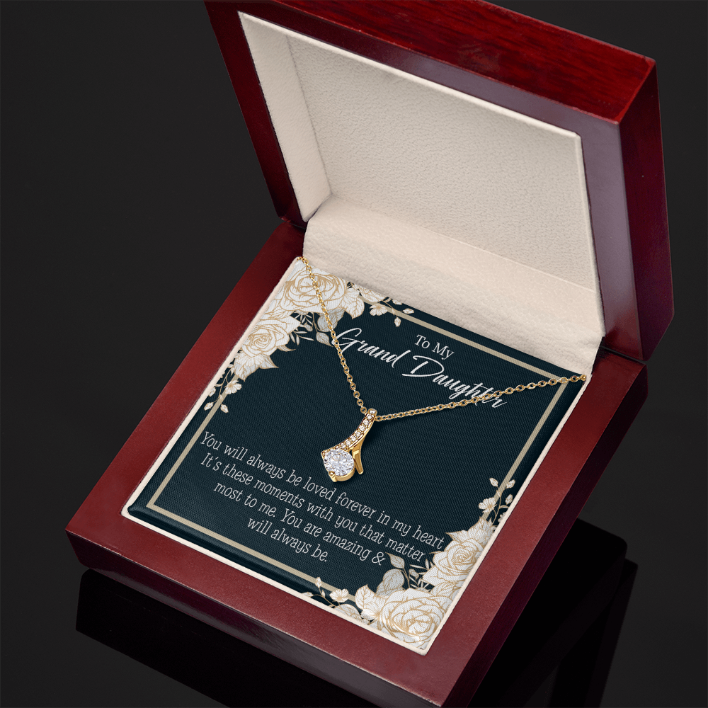 To My Granddaughter You are Amazing Alluring Ribbon Necklace Message Card-Express Your Love Gifts