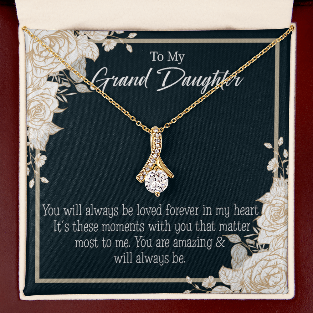 To My Granddaughter You are Amazing Alluring Ribbon Necklace Message Card-Express Your Love Gifts