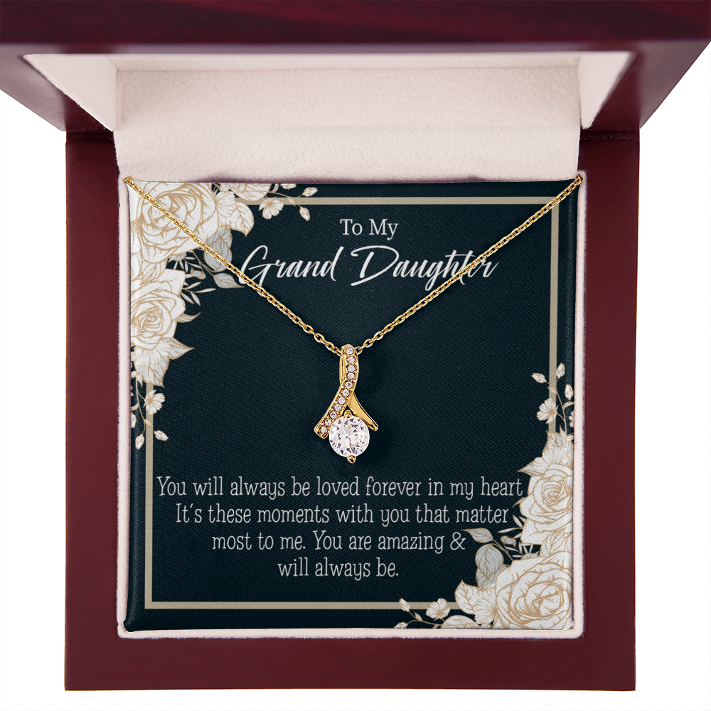 To My Granddaughter You are Amazing Alluring Ribbon Necklace Message Card-Express Your Love Gifts