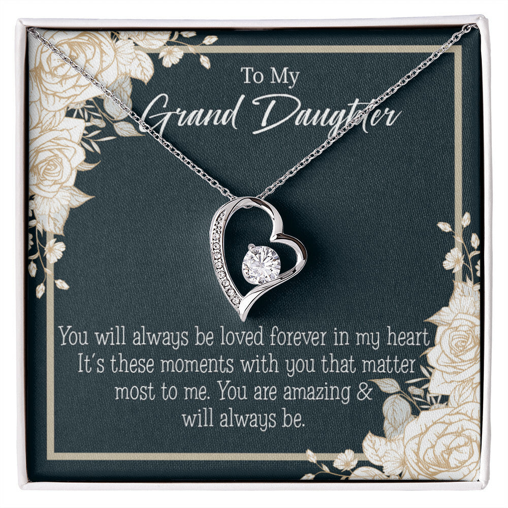 To My Granddaughter You Are Amazing Forever Necklace w Message Card-Express Your Love Gifts