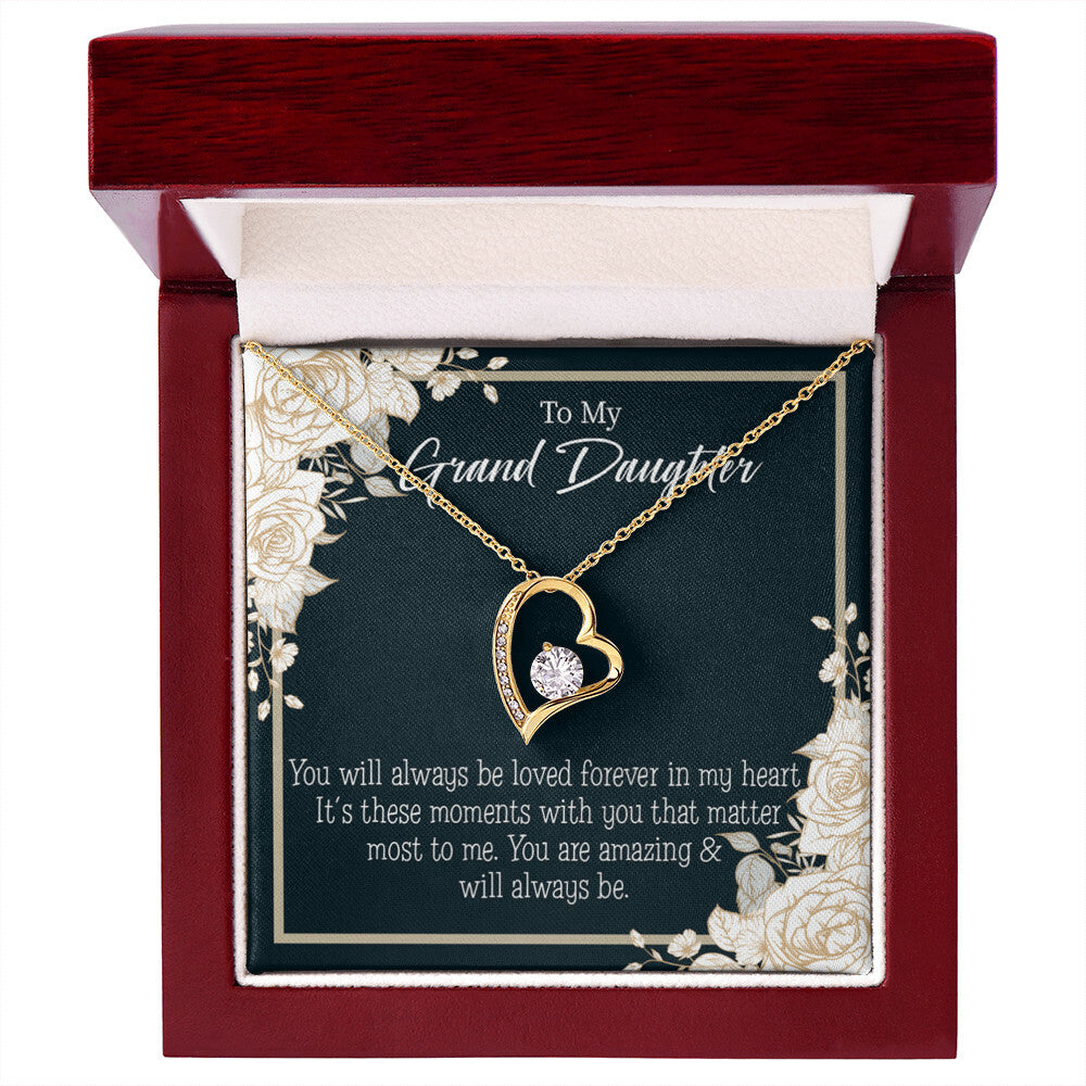 To My Granddaughter You Are Amazing Forever Necklace w Message Card-Express Your Love Gifts