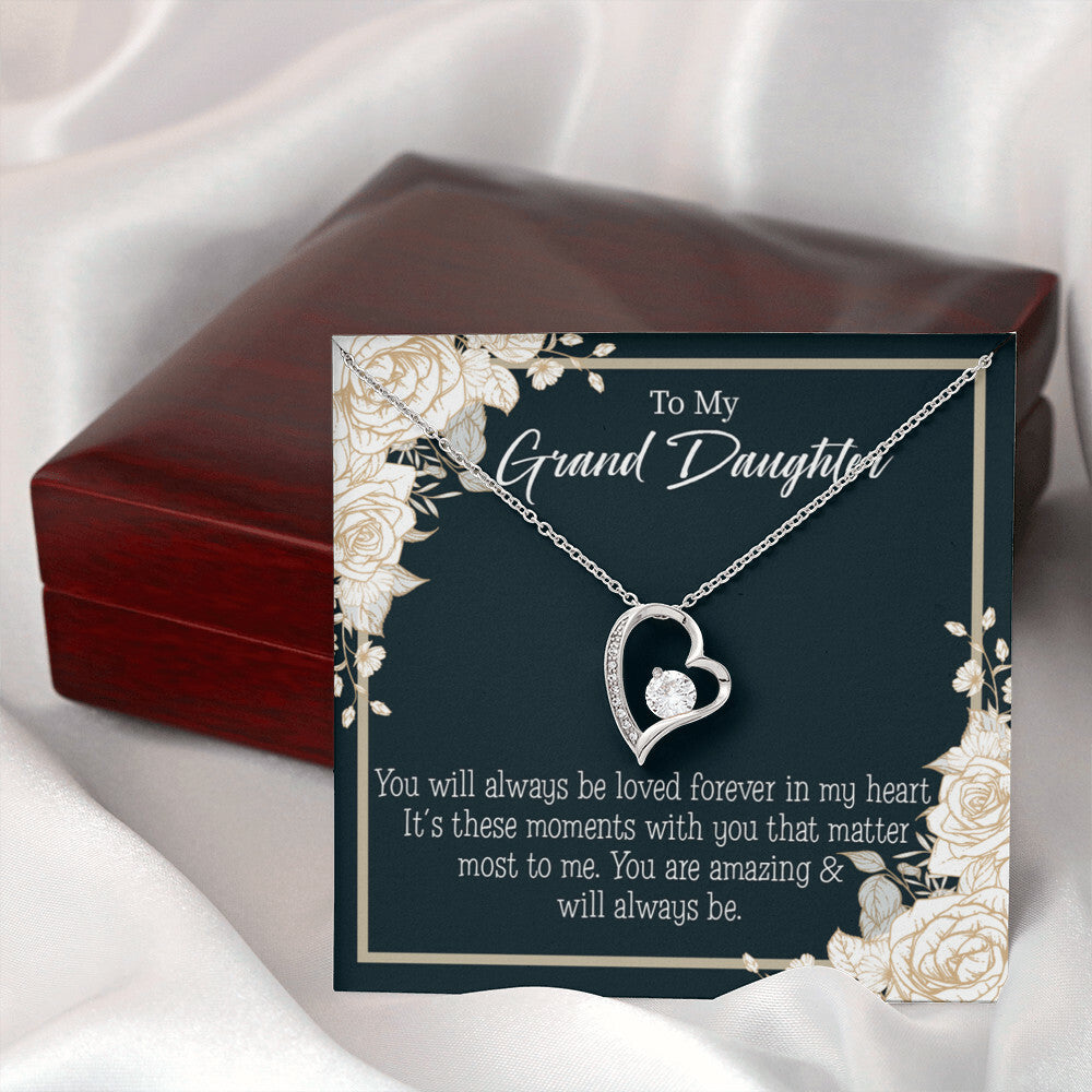 To My Granddaughter You Are Amazing Forever Necklace w Message Card-Express Your Love Gifts
