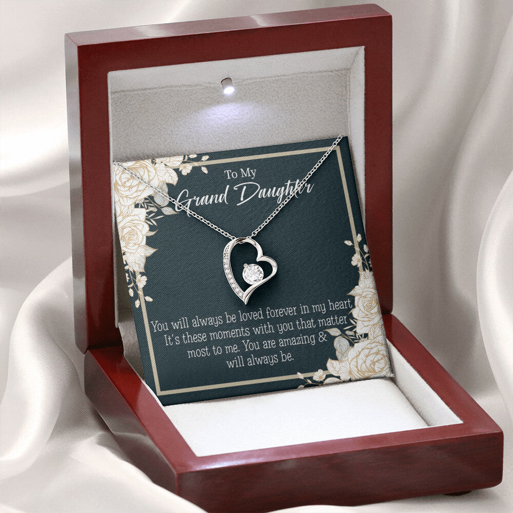 To My Granddaughter You Are Amazing Forever Necklace w Message Card-Express Your Love Gifts