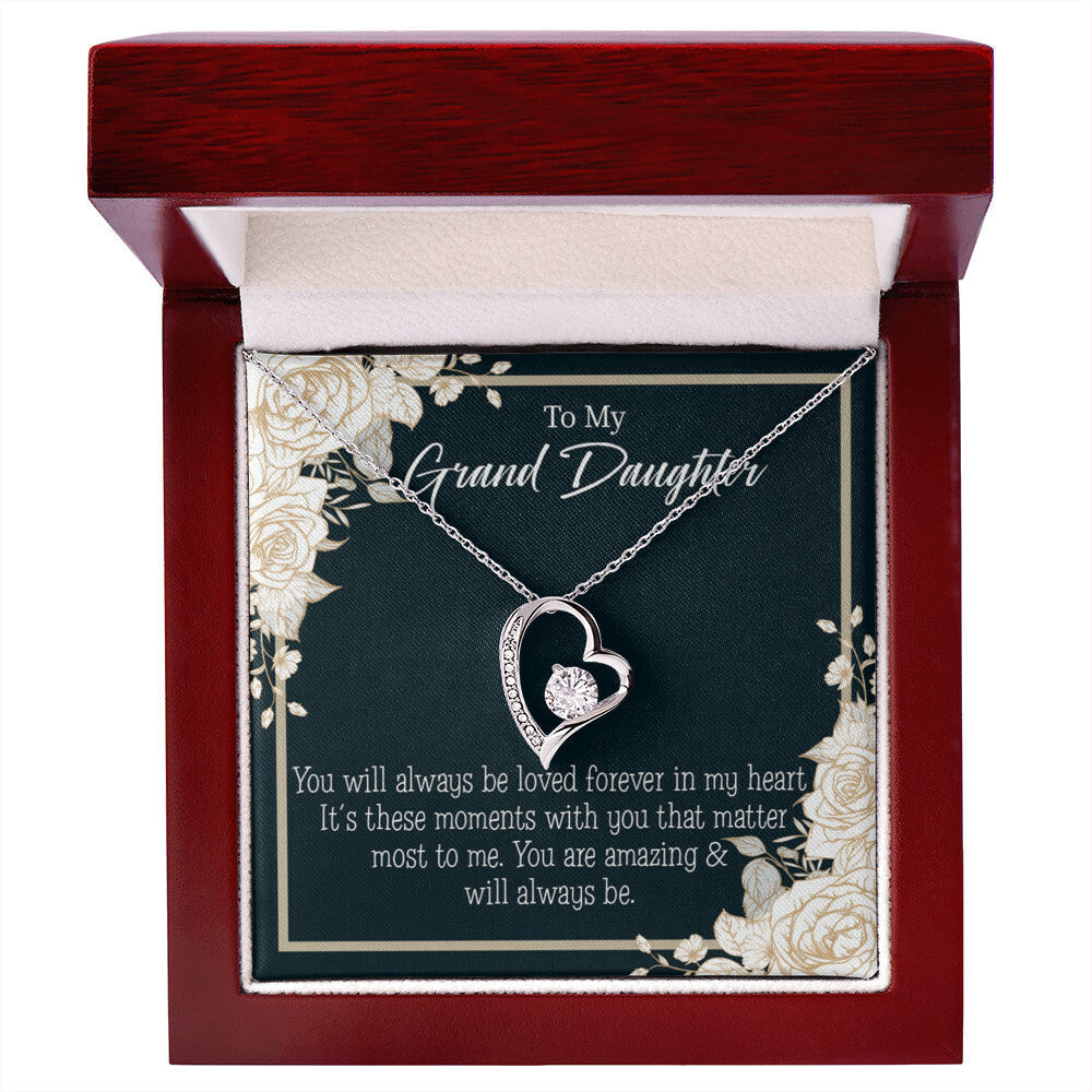 To My Granddaughter You Are Amazing Forever Necklace w Message Card-Express Your Love Gifts