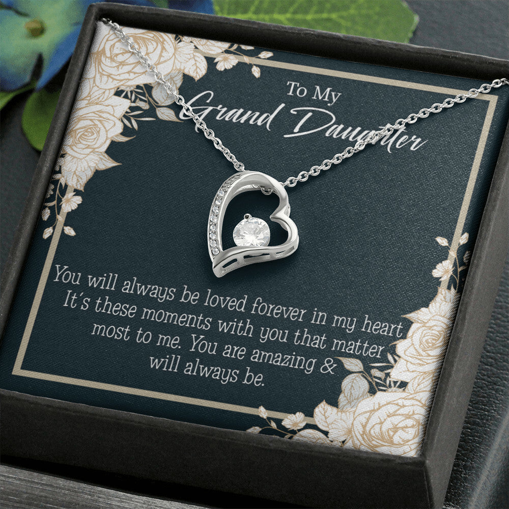 To My Granddaughter You Are Amazing Forever Necklace w Message Card-Express Your Love Gifts