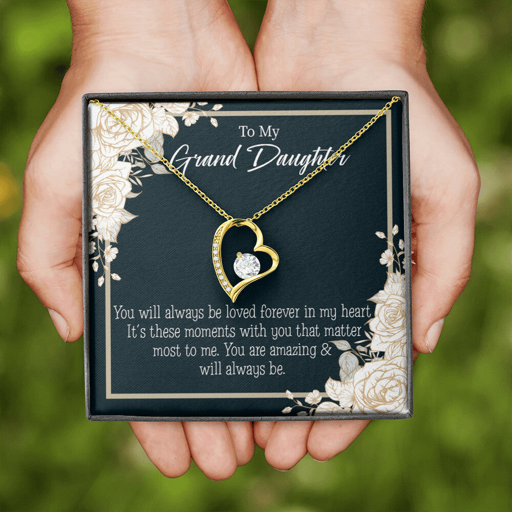 To My Granddaughter You Are Amazing Forever Necklace w Message Card-Express Your Love Gifts
