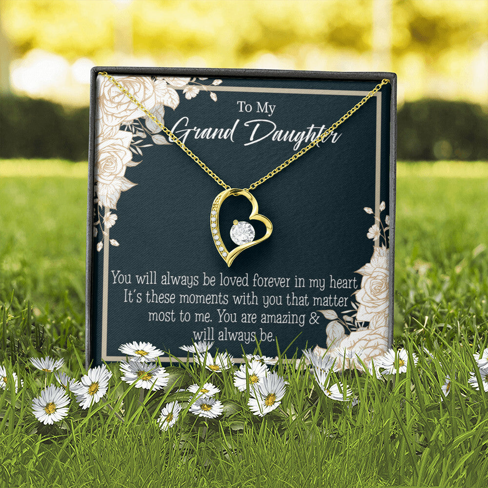 To My Granddaughter You Are Amazing Forever Necklace w Message Card-Express Your Love Gifts