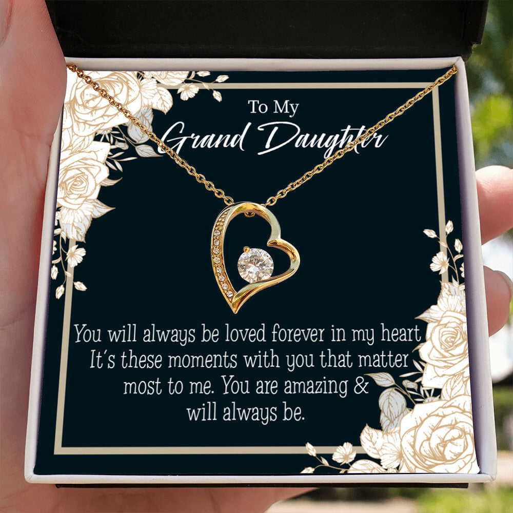 To My Granddaughter You Are Amazing Forever Necklace w Message Card-Express Your Love Gifts