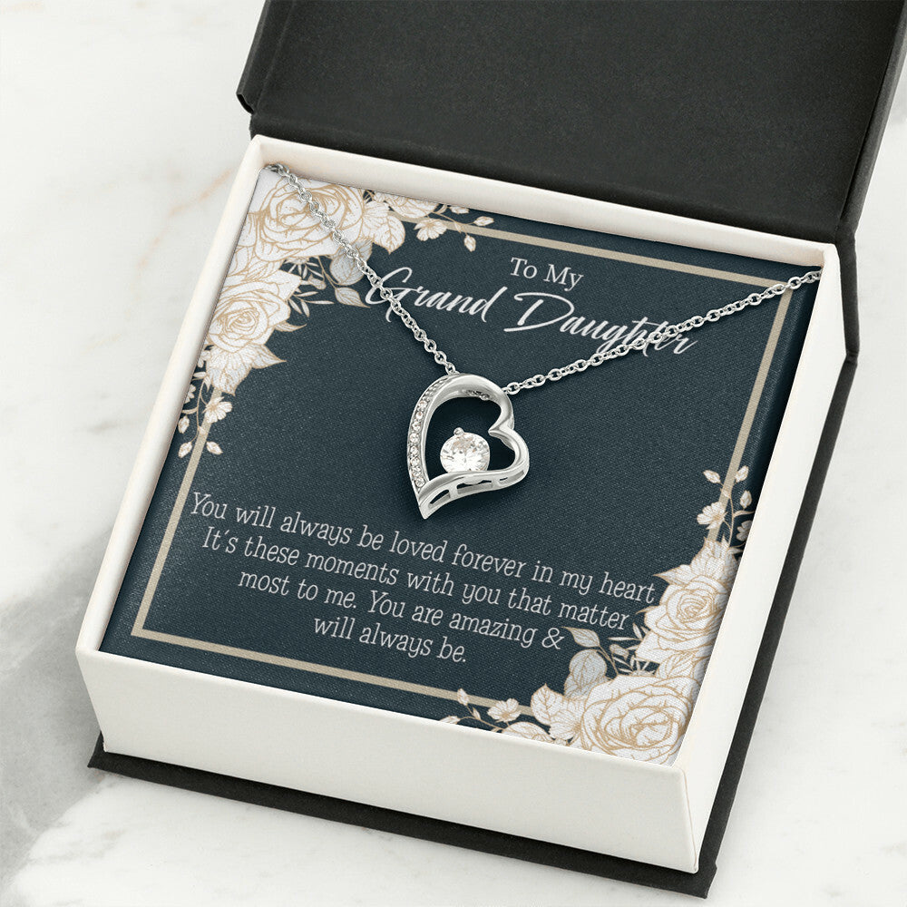 To My Granddaughter You Are Amazing Forever Necklace w Message Card-Express Your Love Gifts
