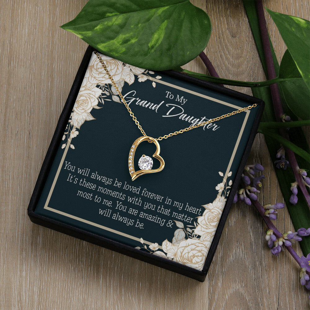 To My Granddaughter You Are Amazing Forever Necklace w Message Card-Express Your Love Gifts