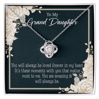 To My Granddaughter You are Amazing Infinity Knot Necklace Message Card-Express Your Love Gifts