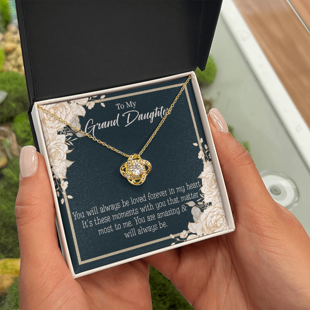 To My Granddaughter You are Amazing Infinity Knot Necklace Message Card-Express Your Love Gifts