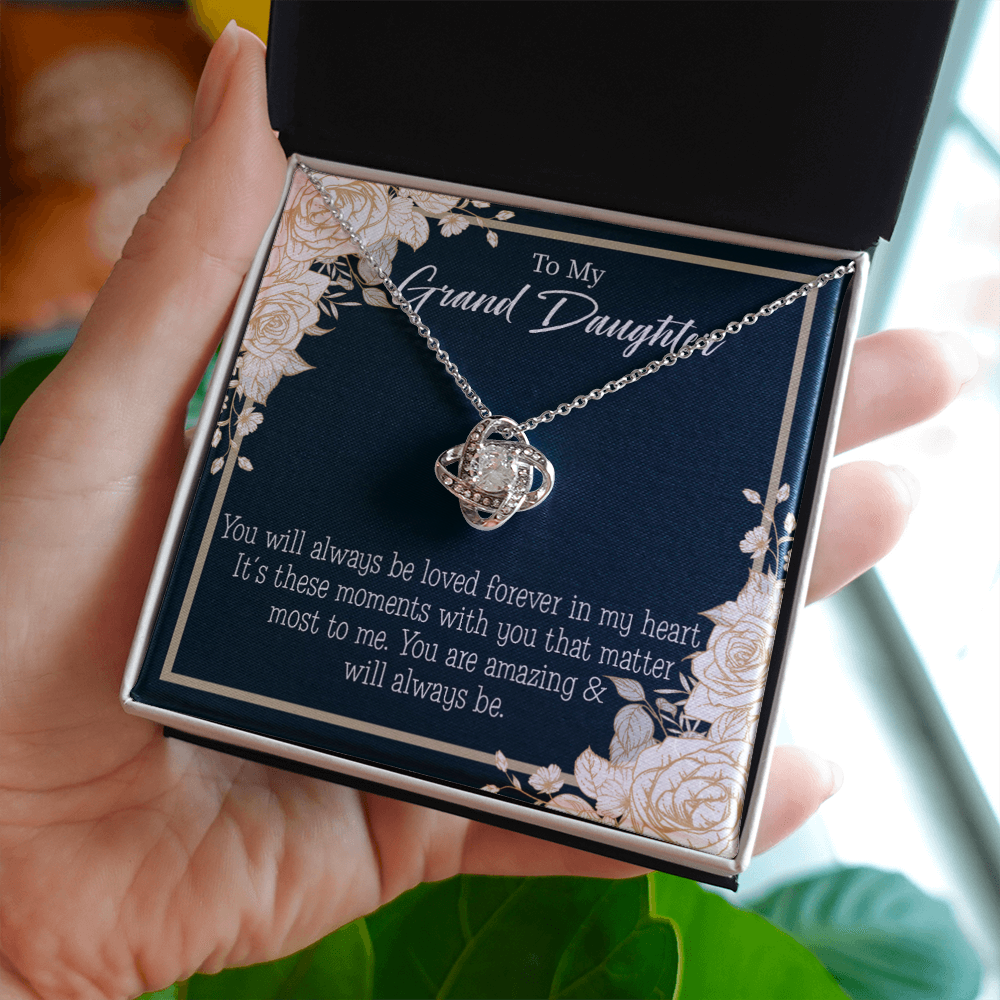 To My Granddaughter You are Amazing Infinity Knot Necklace Message Card-Express Your Love Gifts