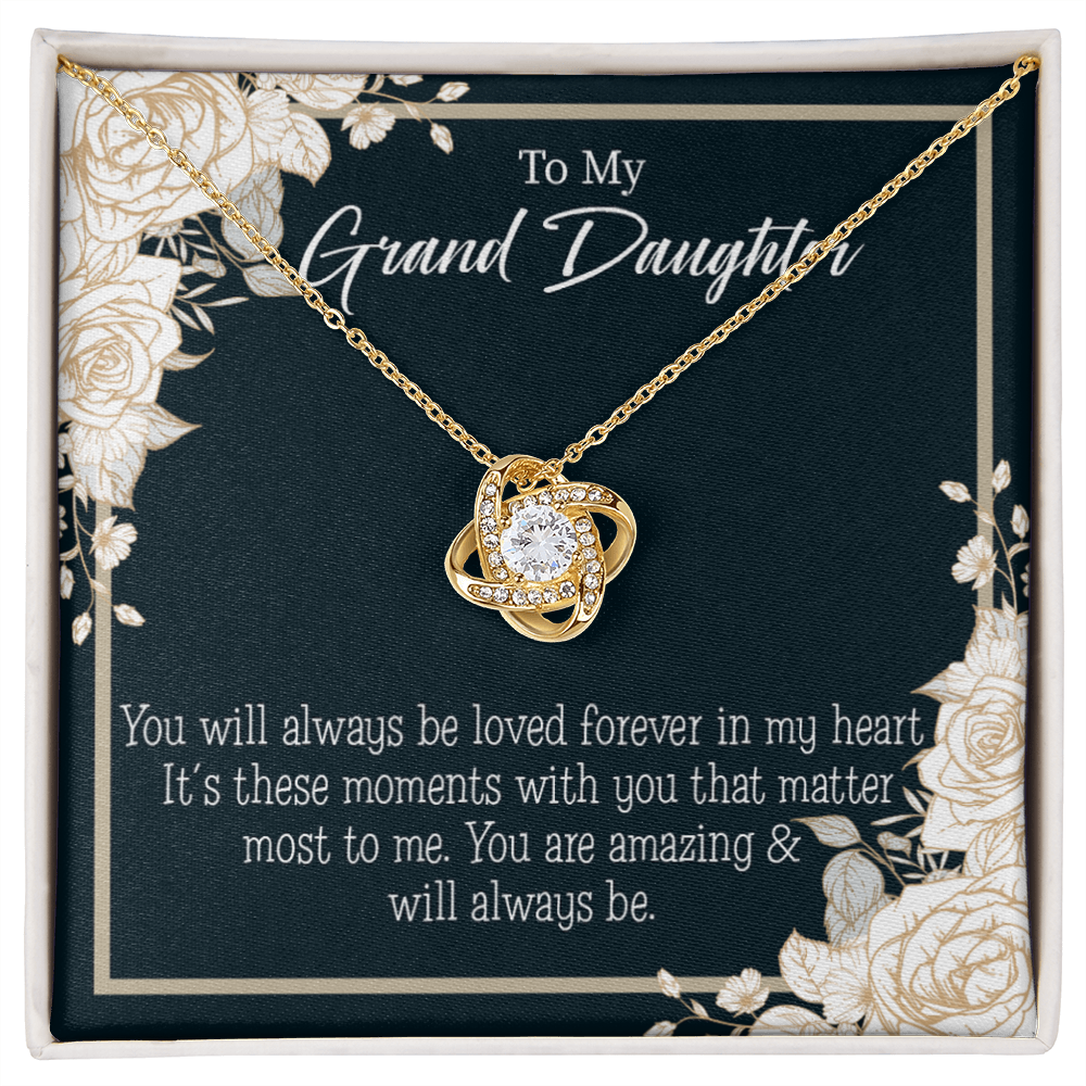 To My Granddaughter You are Amazing Infinity Knot Necklace Message Card-Express Your Love Gifts