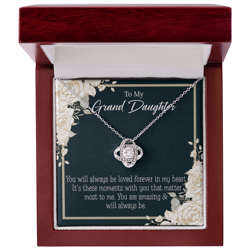 To My Granddaughter You are Amazing Infinity Knot Necklace Message Card-Express Your Love Gifts