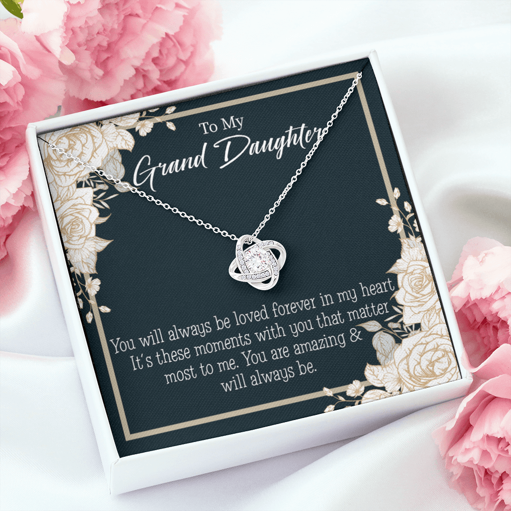 To My Granddaughter You are Amazing Infinity Knot Necklace Message Card-Express Your Love Gifts