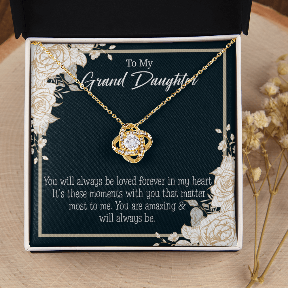 To My Granddaughter You are Amazing Infinity Knot Necklace Message Card-Express Your Love Gifts